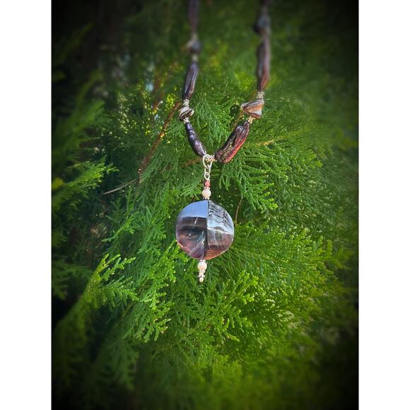 Hand Crafted Red Pearl Sticks Shell Jewelry Set - Picture 10 of 11